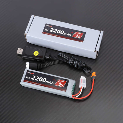 RCAWD Arrma GROM Upgrade Parts 7.4V 2200MAH 16.28Wh 35C 2S RCAWD Arrma Grom 2S 7.4V 2200mAh Battery Set With IC2 Plug