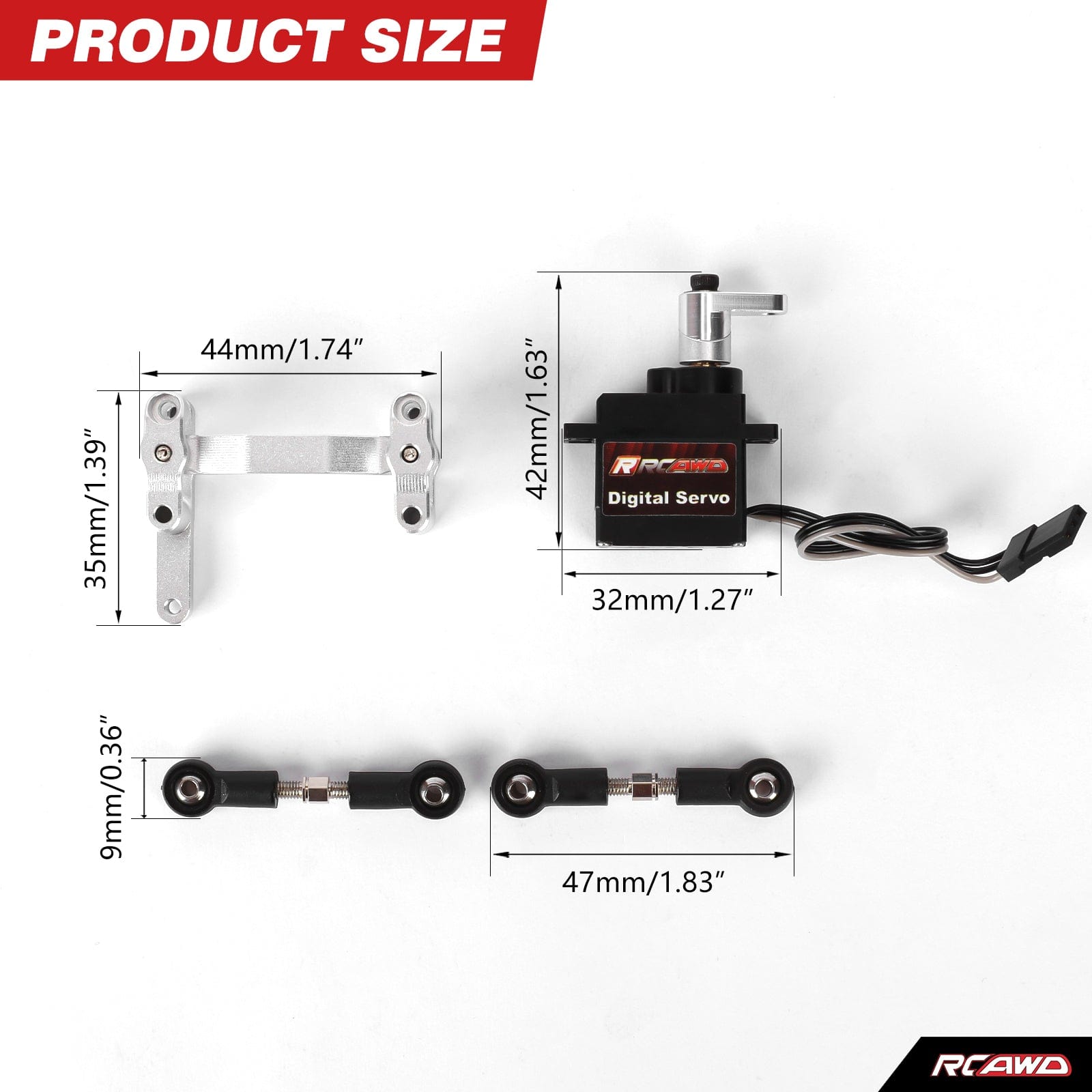 RCAWD Arrma GROM With Servo RCAWD ARRMA Grom Servo Saver Set with Servo Arm