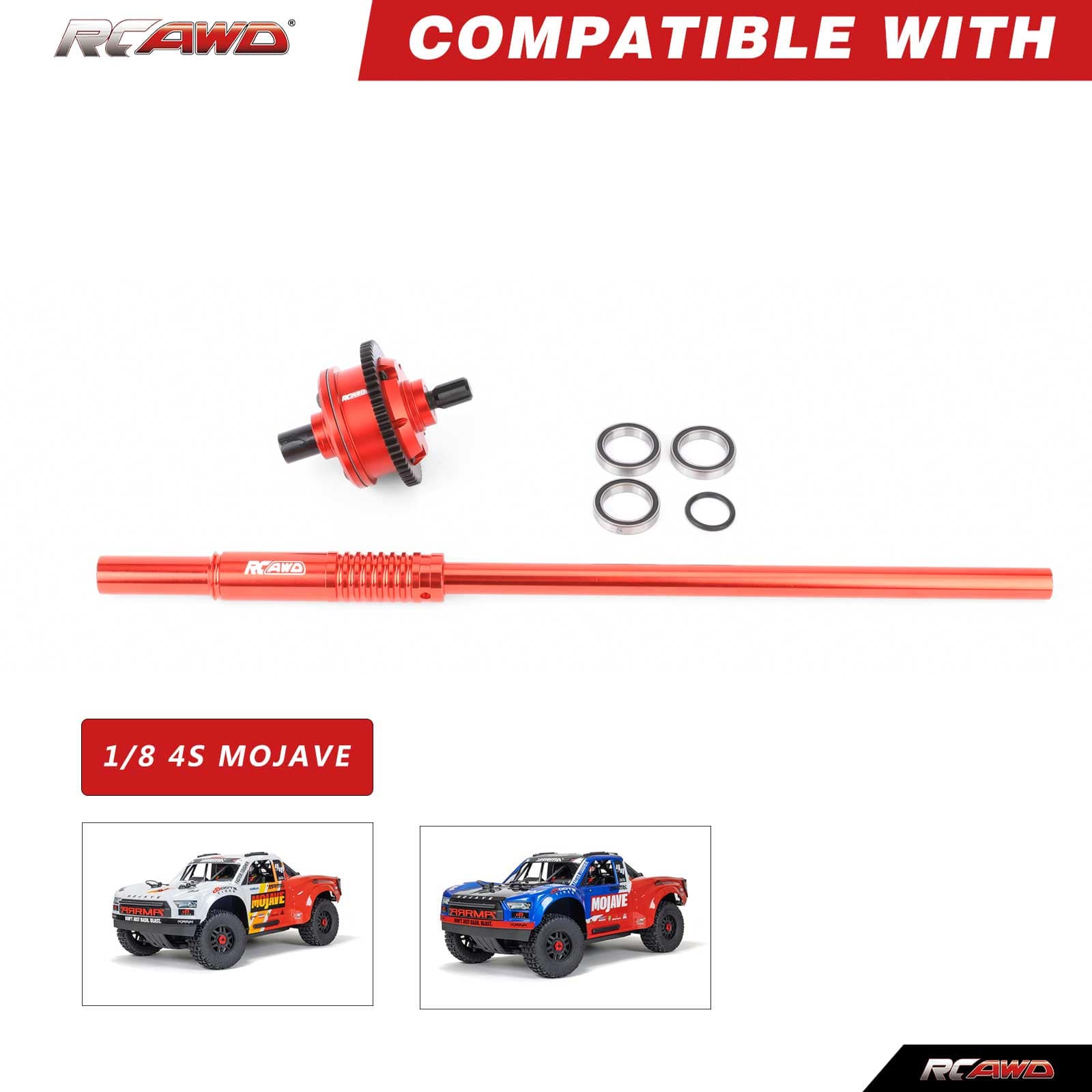 RCAWD ARRMA MOJAVE 4S RCAWD ARRMA MOJAVE 4S Center Differential Assembly Set With 205MM Center DriveShaft
