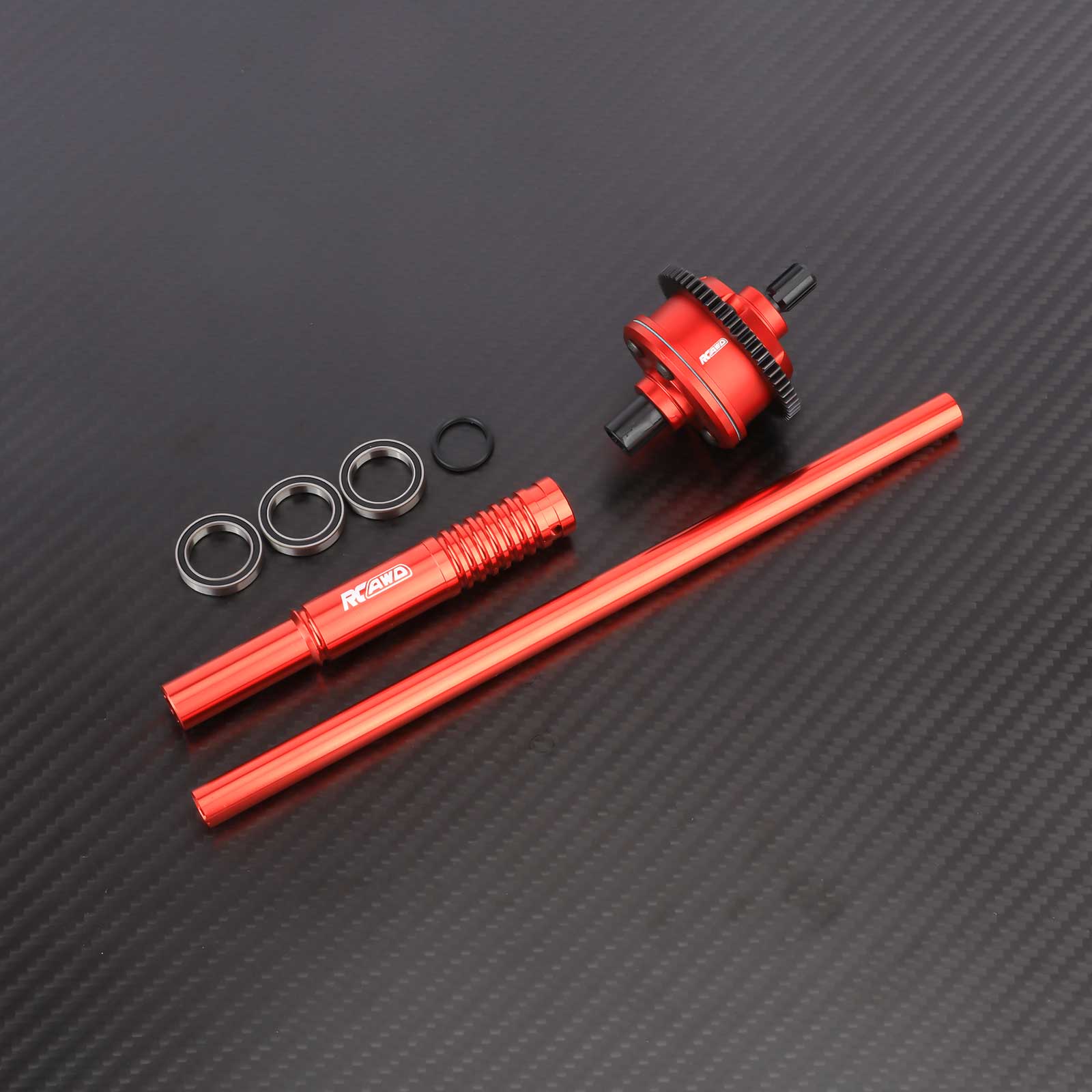 RCAWD ARRMA MOJAVE 4S Red RCAWD ARRMA MOJAVE 4S Center Differential Assembly Set With 205MM Center DriveShaft