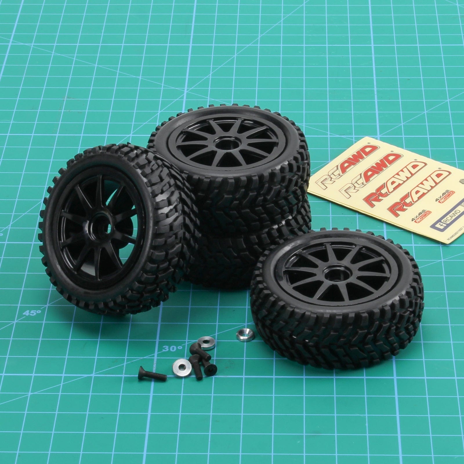 RCAWD Axial 1/18 Yeti Jr 75*31mm Wheel Rim & Rubber Tire - RCAWD