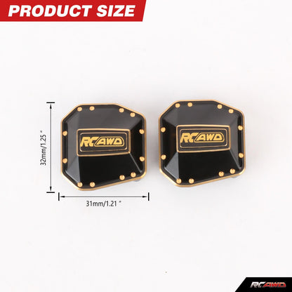 RCAWD AXIAL SCX10 Front Rear Brass Axle Cover RCAWD Front Rear Brass Axle Cover Set for Axial 1/10 SCX10 PRO Upgrade Parts