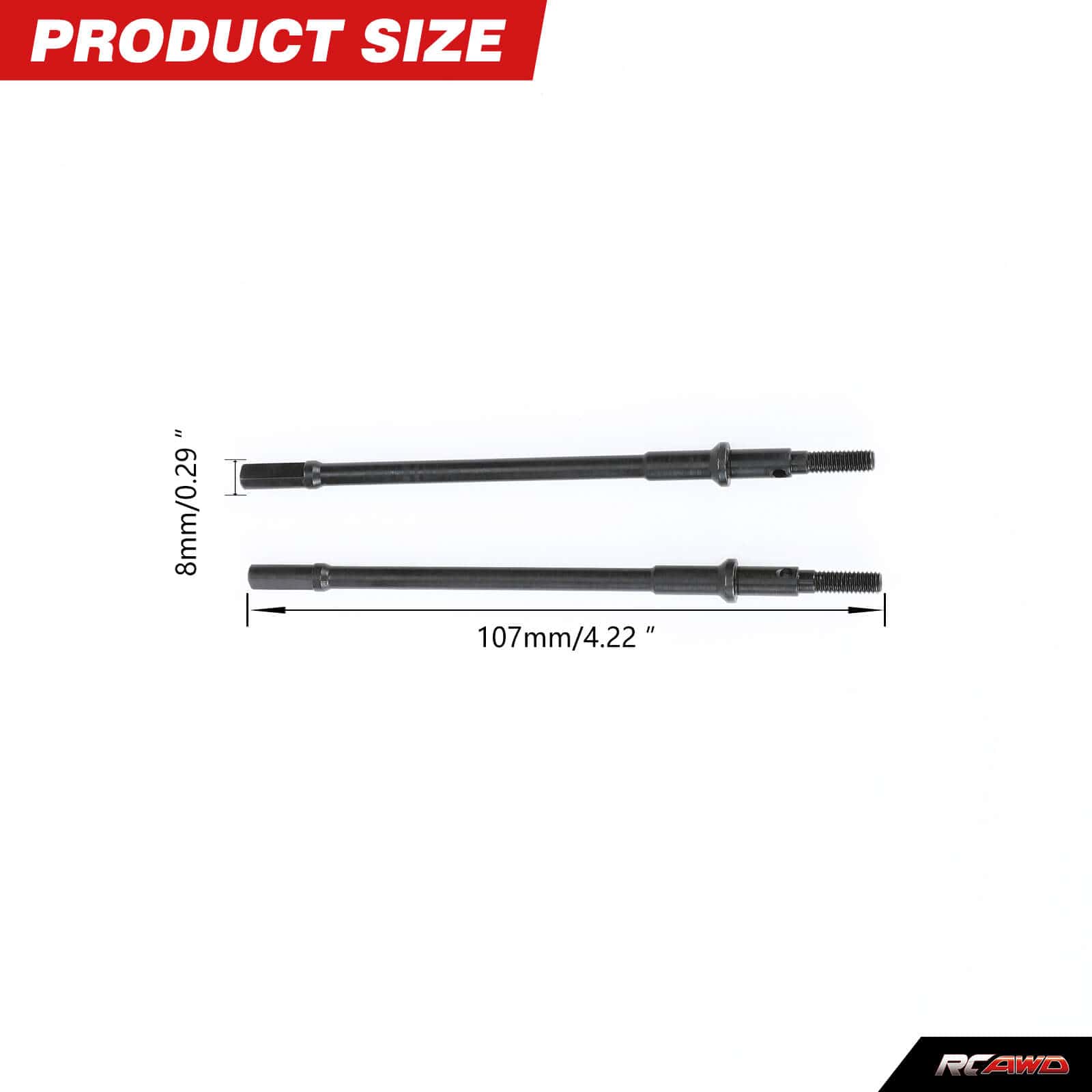 RCAWD AXIAL SCX10 PRO RCAWD SCX10 PRO 107MM Steel Rear Drive Shaft Straight Axle Set