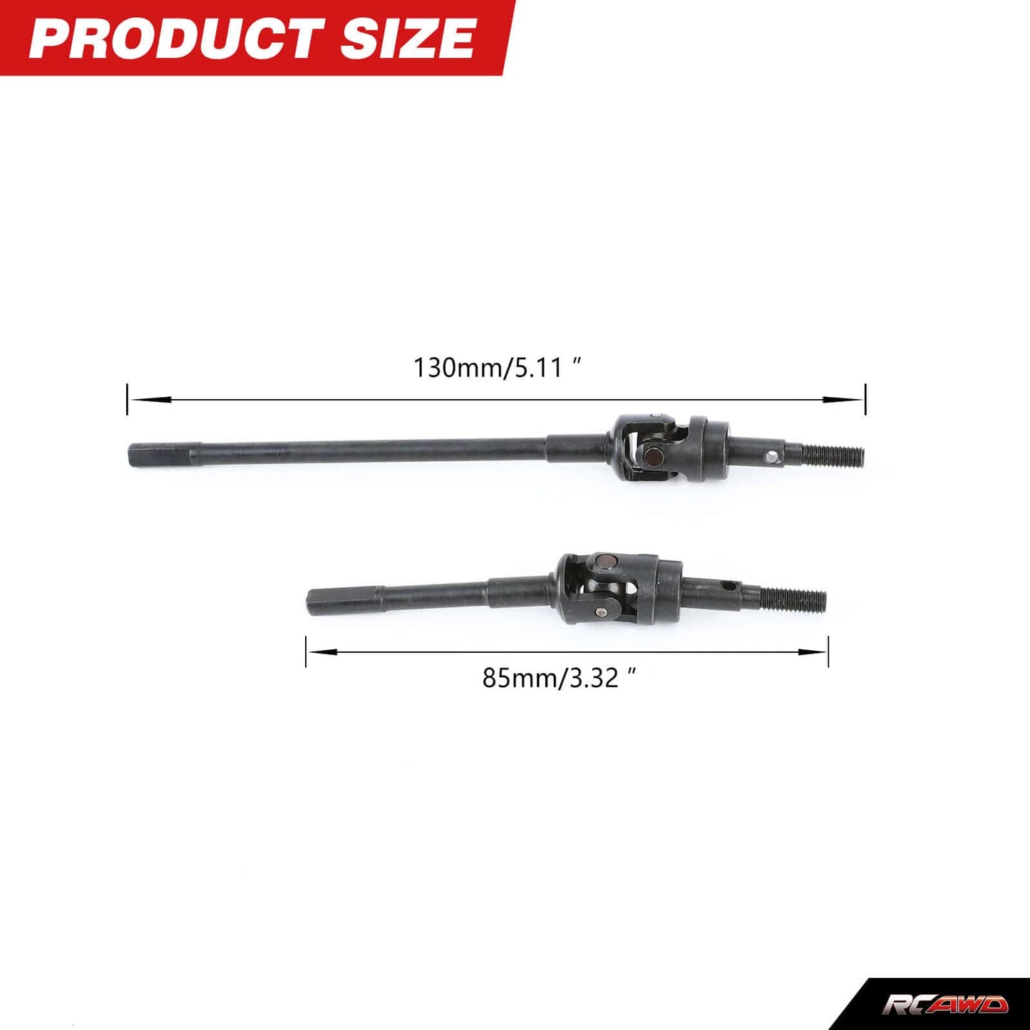 RCAWD AXIAL SCX10 PRO RCAWD SCX10 PRO 130MM 85MM Steel Front Drive Shaft Universal Axle Set