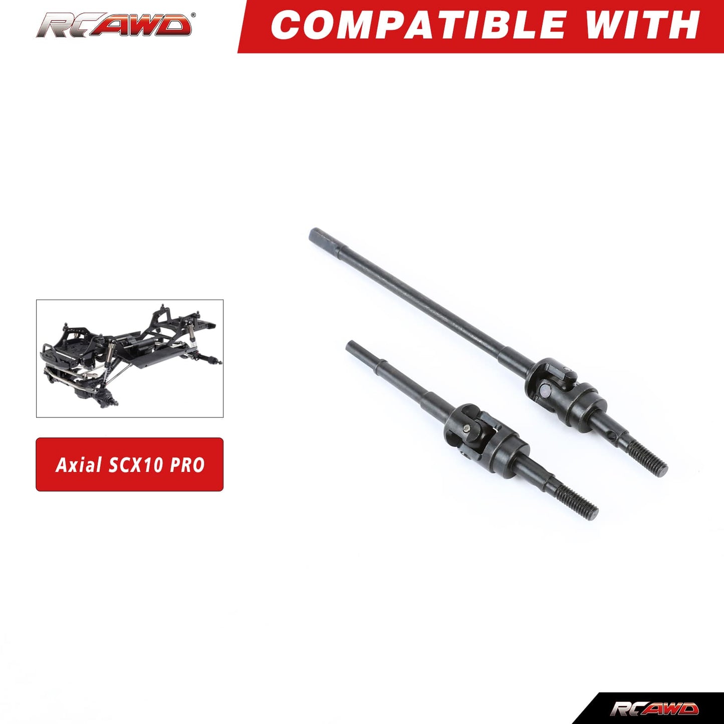 RCAWD AXIAL SCX10 PRO RCAWD SCX10 PRO 130MM 85MM Steel Front Drive Shaft Universal Axle Set