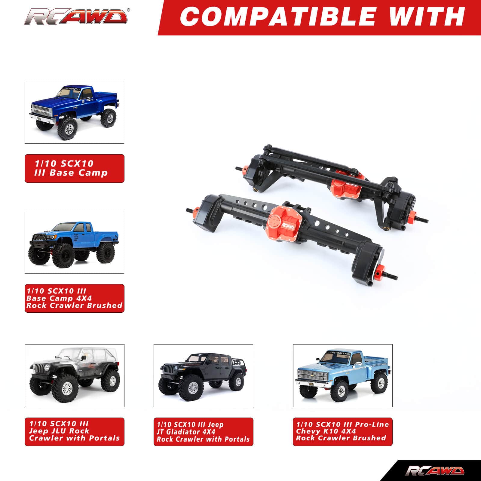 RCAWD AXIAL SCX10 Ⅲ Front Rear Portal Axle Assembly