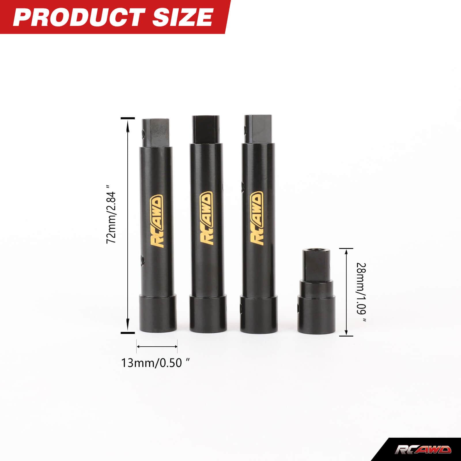 RCAWD AXIAL SCX10 RCAWD SCX10 Brass Front Rear Axle Tube Set For Axial 1/10 SCX10 PRO Upgrade Parts