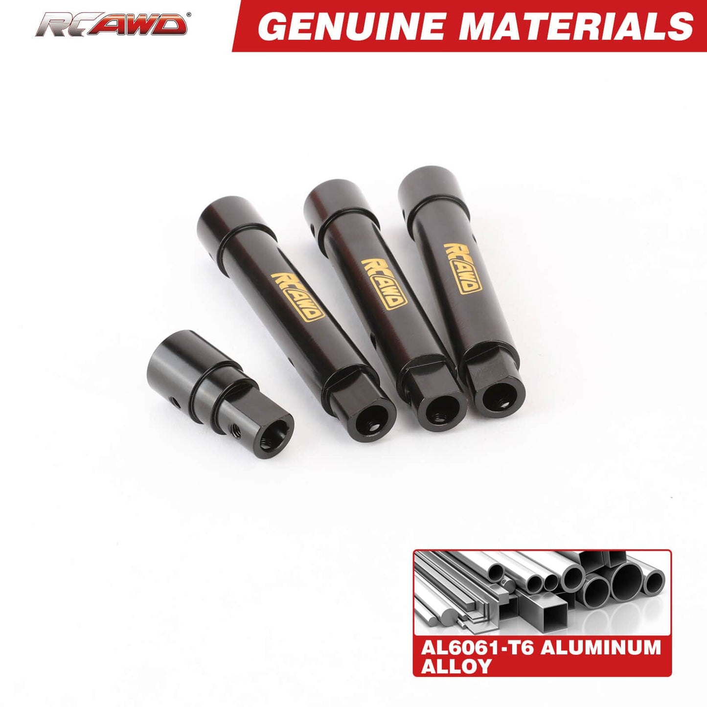 RCAWD AXIAL SCX10 RCAWD SCX10 Brass Front Rear Axle Tube Set For Axial 1/10 SCX10 PRO Upgrade Parts