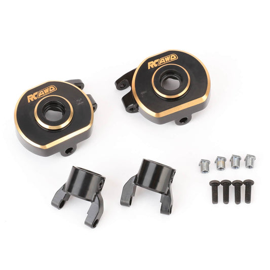 RCAWD AXIAL SCX10 Steering knuckle C-Hubs Carrier Set RCAWD SCX10 PRO Front Rear Brass Steering knuckle C-Hubs Carrier Set