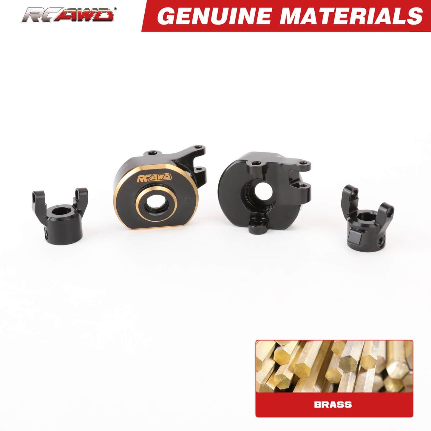 RCAWD AXIAL SCX10 Steering knuckle C-Hubs Carrier Set RCAWD SCX10 PRO Front Rear Brass Steering knuckle C-Hubs Carrier Set