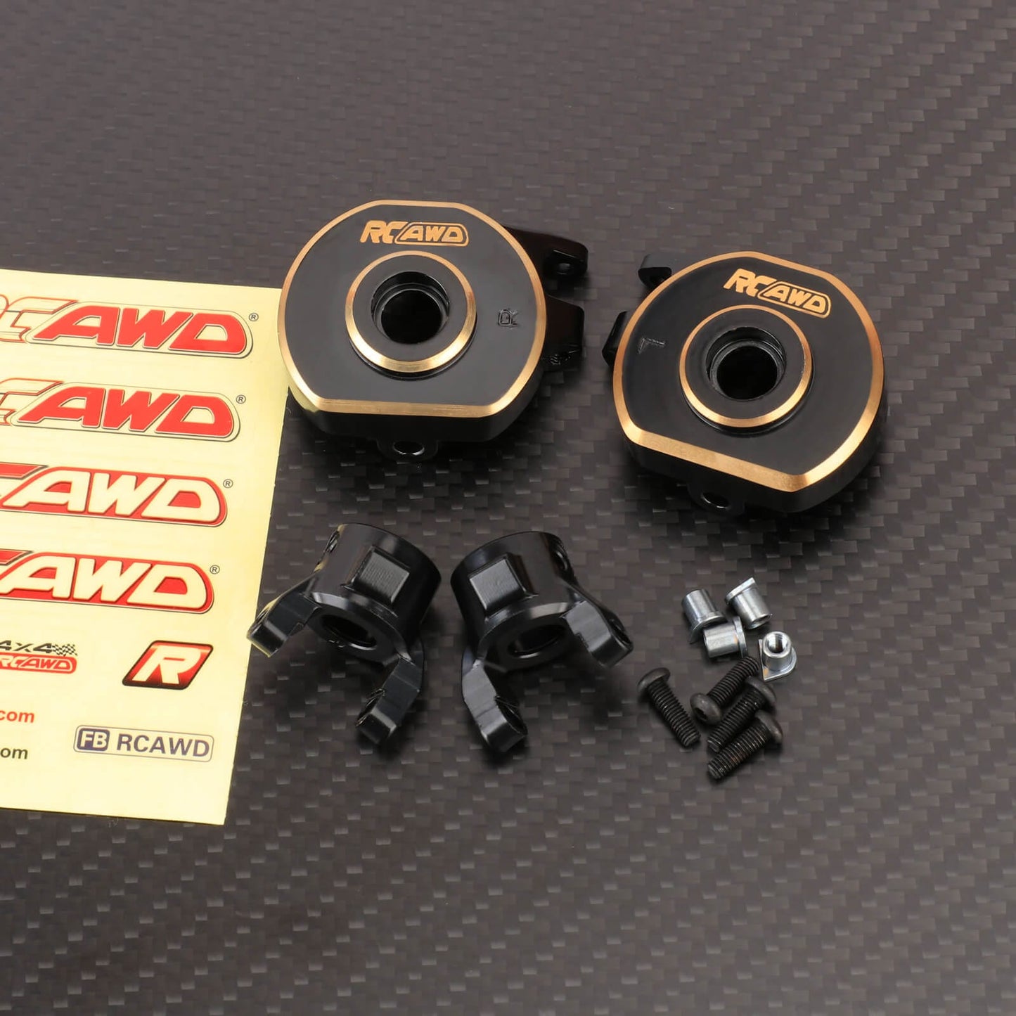 RCAWD AXIAL SCX10 Steering knuckle C-Hubs Carrier Set RCAWD SCX10 PRO Front Rear Brass Steering knuckle C-Hubs Carrier Set