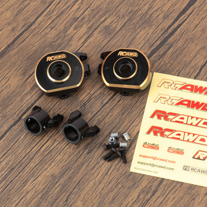 RCAWD AXIAL SCX10 Steering knuckle C-Hubs Carrier Set RCAWD SCX10 PRO Front Rear Brass Steering knuckle C-Hubs Carrier Set