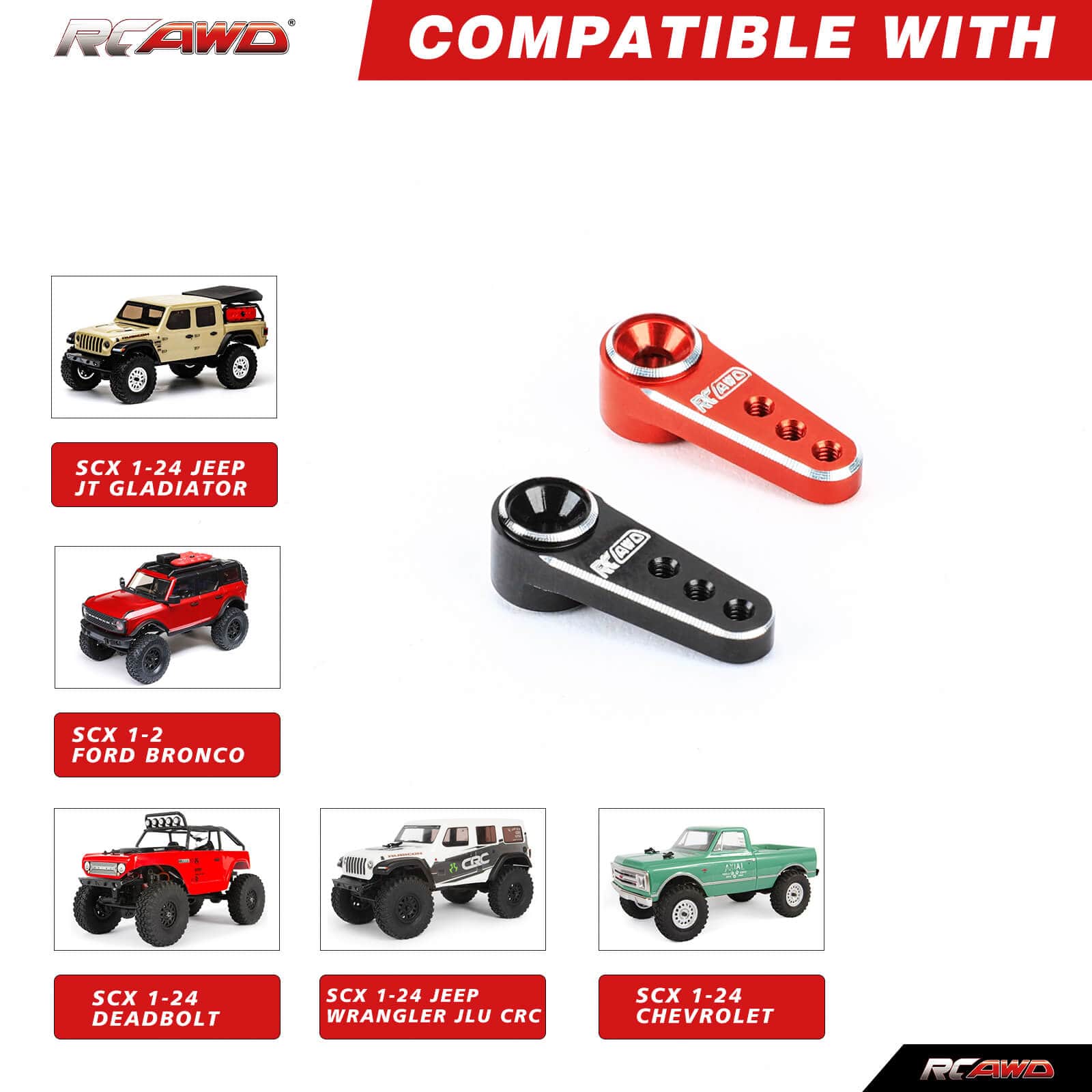 RCAWD AXIAL SCX24 12 T RCAWD Axial SCX24 Upgrades Aluminum RC 15T Servo Arm Compatiable with AX24