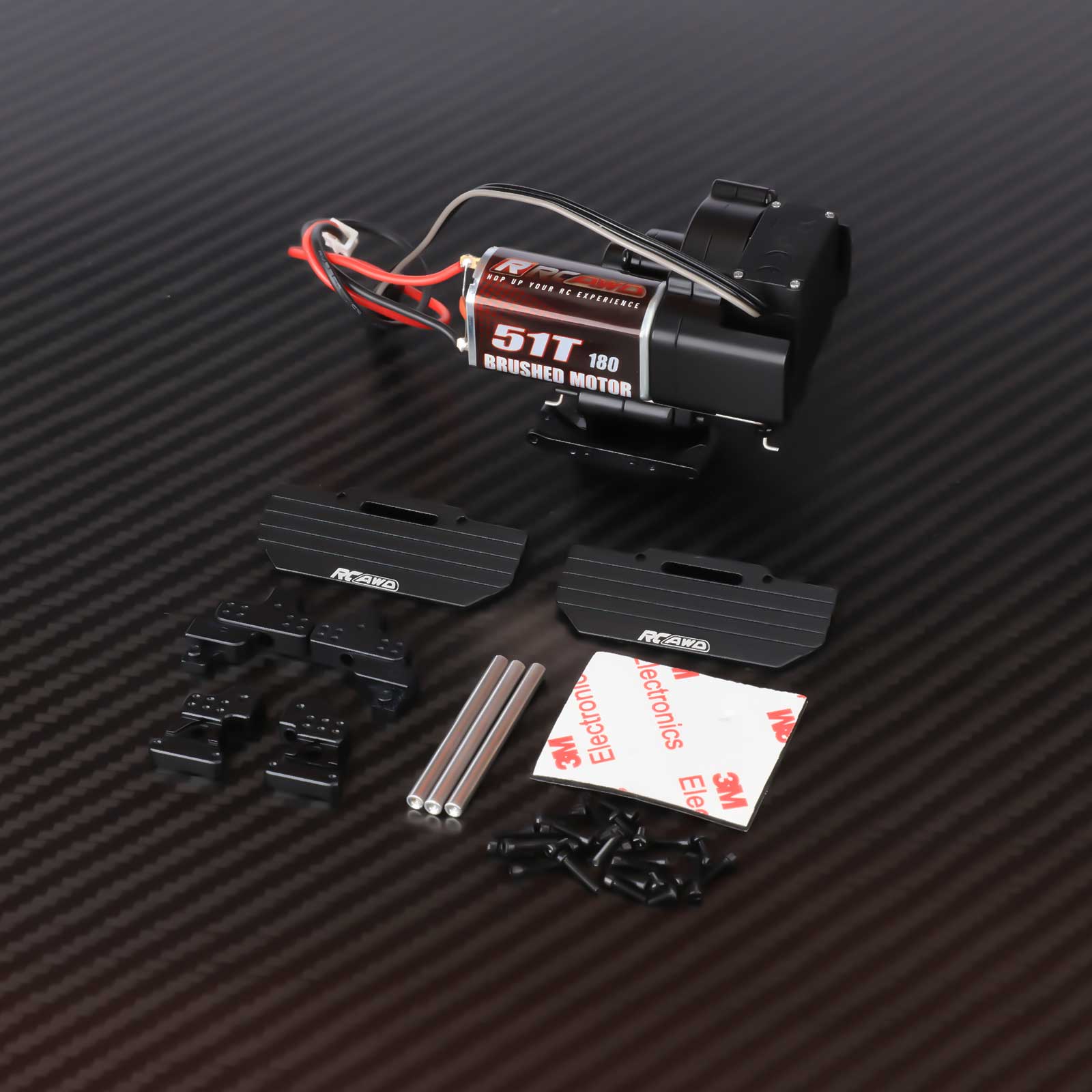 RCAWD AXIAL SCX24 180 51T Motor Set / Black RCAWD SCX24 180 32T 51T Motor 2 Speed Transmission Metal Gearbox Set