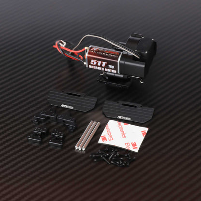 RCAWD AXIAL SCX24 180 51T Motor Set / Black RCAWD SCX24 180 32T 51T Motor 2 Speed Transmission Metal Gearbox Set
