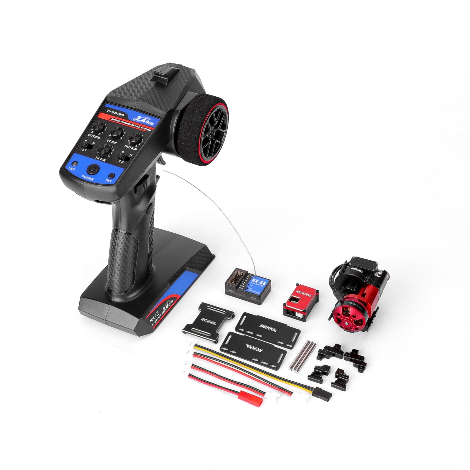RCAWD AXIAL SCX24 3500KV Motor Set RCAWD SCX24 2 Speed Transmission 30A Brushless ESC 3500KV Motor Set With 4 Channel Transmitter Receiver