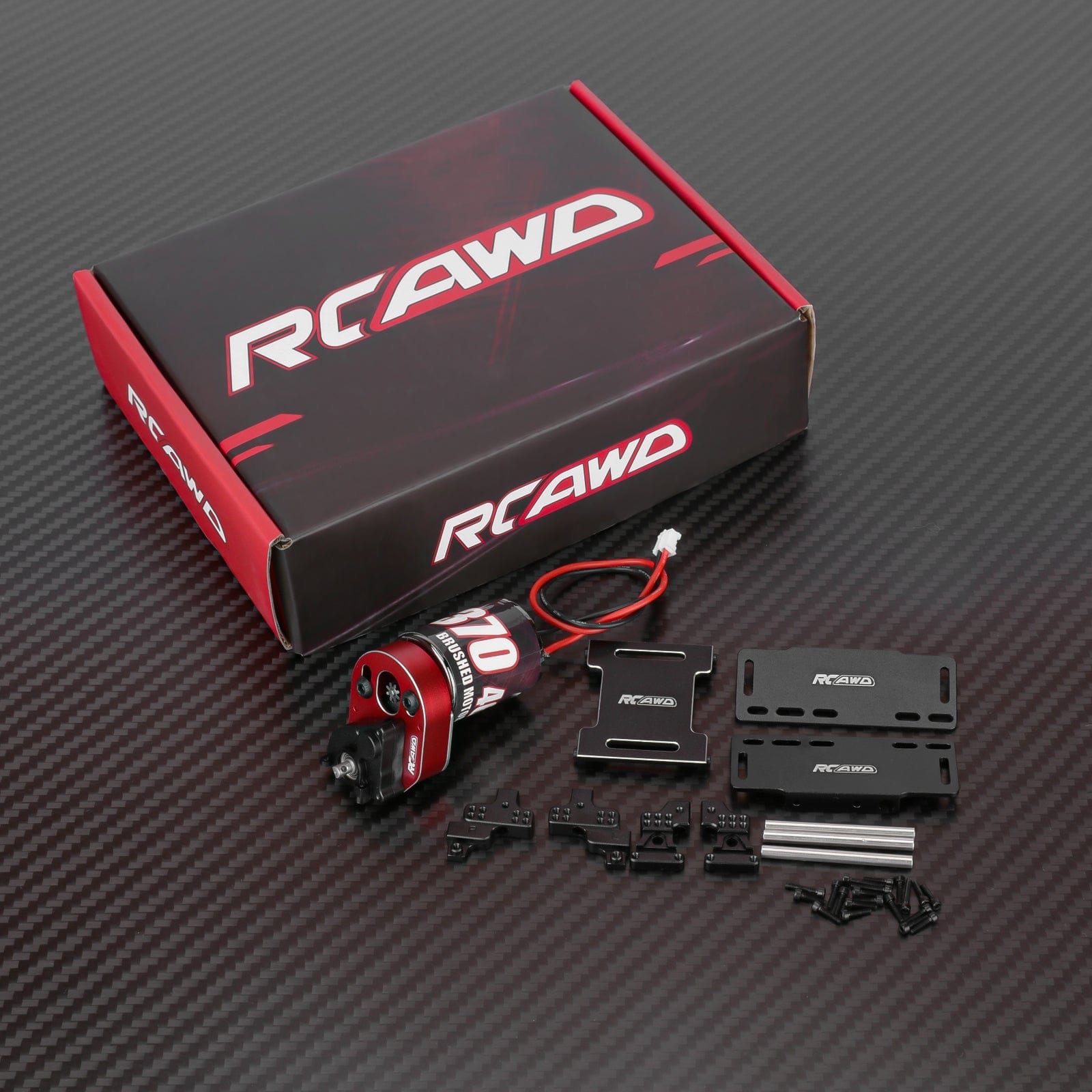RCAWD AXIAL SCX24 370 46T Brushed Motor Set RCAWD SCX24 Brushed 370 46T Motor with Helical Gear Transmission Set