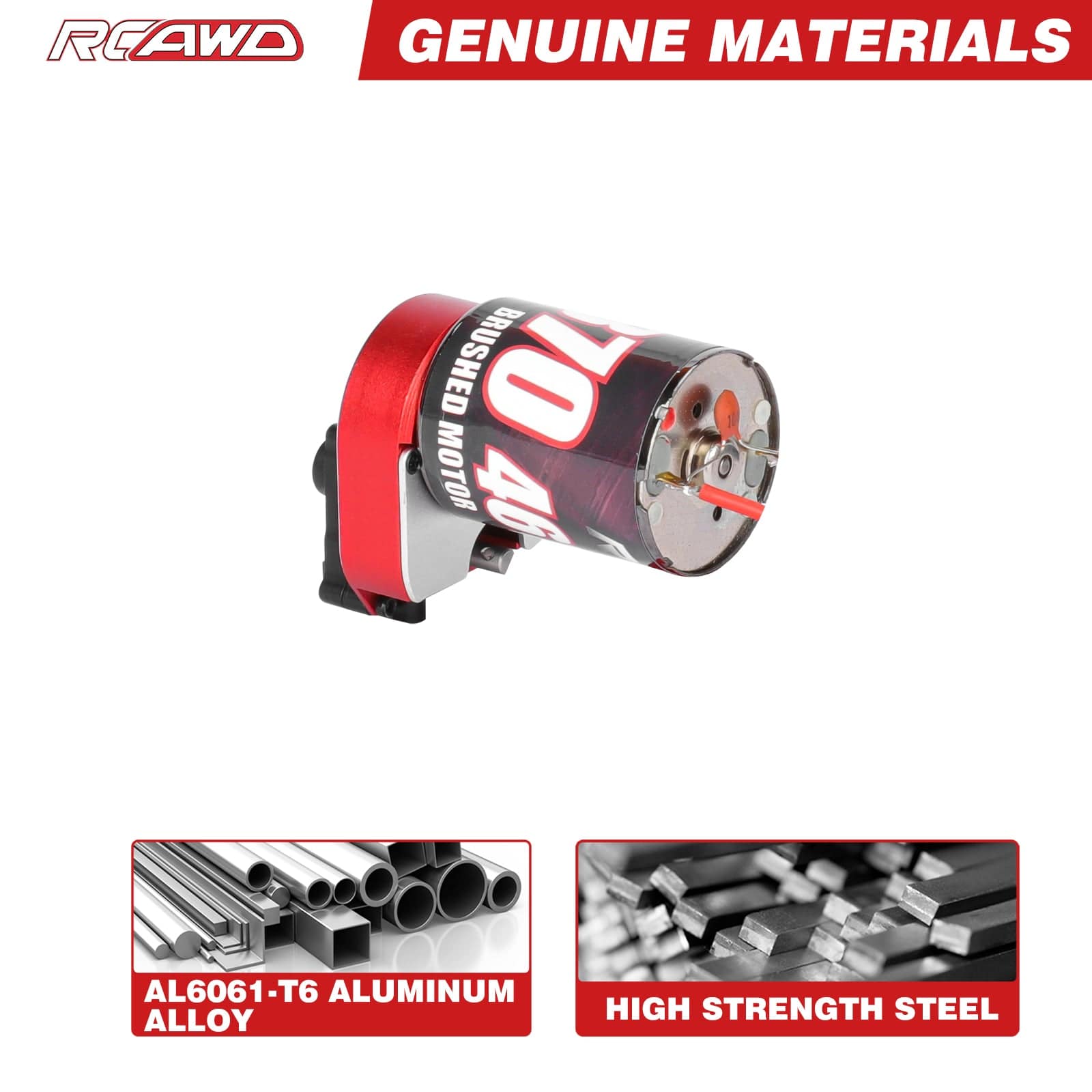 RCAWD AXIAL SCX24 370 46T Brushed Motor Set RCAWD SCX24 Brushed 370 46T Motor with Helical Gear Transmission Set