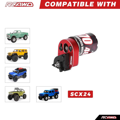 RCAWD AXIAL SCX24 370 46T Brushed Motor Set RCAWD SCX24 Brushed 370 46T Motor with Helical Gear Transmission Set