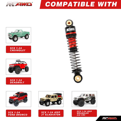 RCAWD Axial SCX24 47mm Oil Filled Shocks Absorber 4pcs with Extra Springs - RCAWD