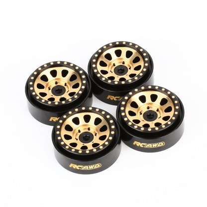 RCAWD AXIAL SCX24 51g/pcs Brass Wheel Rims RCAWD SCX24 1.0" Brass Beadlock Wheel Rim 51g/pcs for Axial 1/24 SCX24