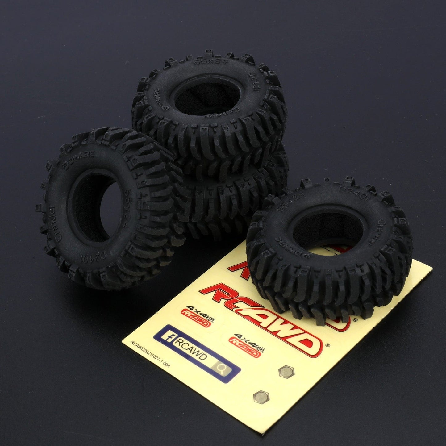 RCAWD AXIAL SCX24 55mm Herringbone Pattern RCAWD AXIAL 1/24 SCX24 68mm 55mm 1.0" Rubber Tires