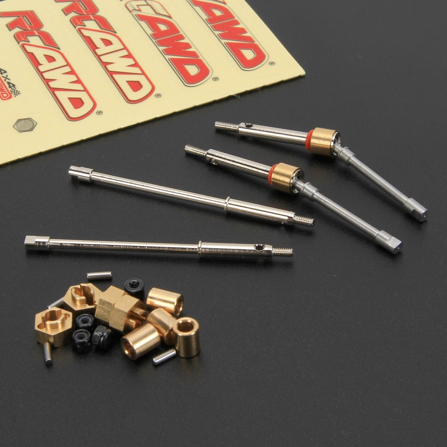 RCAWD AXIAL SCX24 +6mm siliver RCAWD Axial SCX24 upgrades 40Cr-Mo extended 6mm CVD driveshaft SCX2562S compatiable with AX24