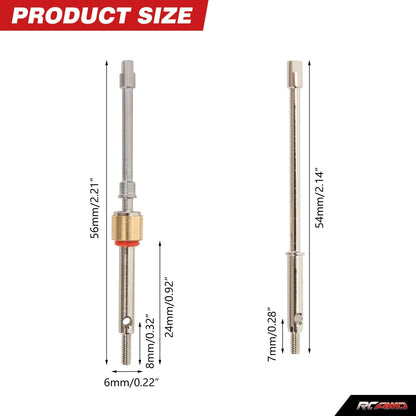 RCAWD AXIAL SCX24 +6mm siliver RCAWD Axial SCX24 upgrades 40Cr-Mo extended 6mm CVD driveshaft SCX2562S compatiable with AX24