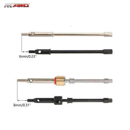 RCAWD AXIAL SCX24 +6mm siliver RCAWD Axial SCX24 upgrades 40Cr-Mo extended 6mm CVD driveshaft SCX2562S compatiable with AX24