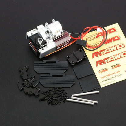 RCAWD AXIAL SCX24 A Full Set / Silver RCAWD SCX24 Motor Upgrades 72T 130 Motor with 2 speed Transmission Gearbox and Mounts Set