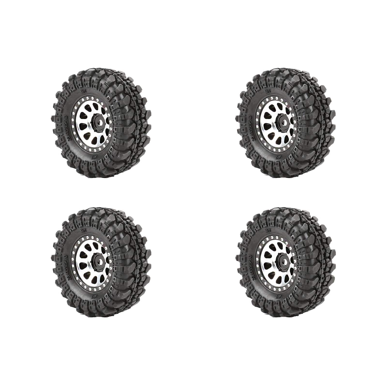 RCAWD AXIAL SCX24 A RCAWD Aluminum 1.0" Beadlock Wheels & Rock Crawling Tires Set for 1/24 RC Crawlers