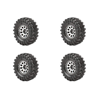 RCAWD AXIAL SCX24 A RCAWD Aluminum 1.0" Beadlock Wheels & Rock Crawling Tires Set for 1/24 RC Crawlers