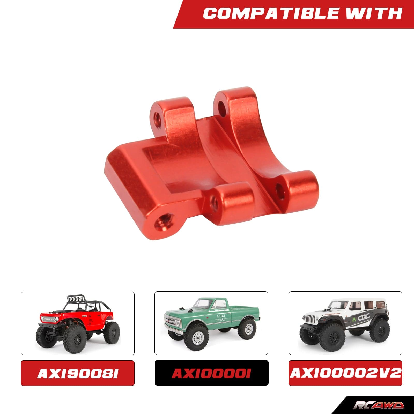 RCAWD AXIAL SCX24 Aluminum Rear Link Mount Rear Axle Truss Upper Link Mount SCX2403 - RCAWD