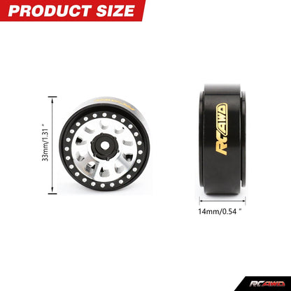 RCAWD AXIAL SCX24 Aluminum Wheels RCAWD Aluminum 1.0" Beadlock Wheel RIM for Axial 1/24 SCX24