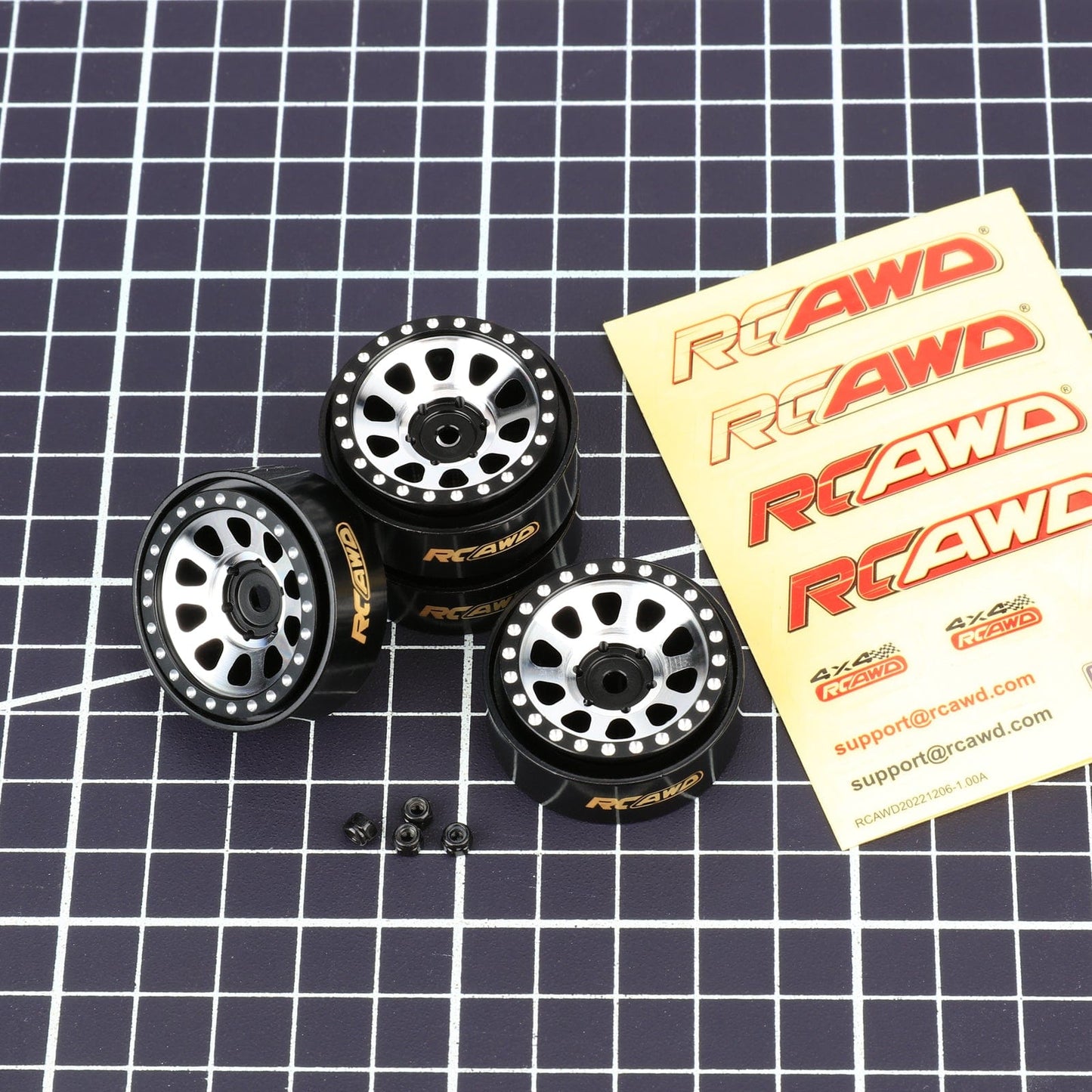 RCAWD AXIAL SCX24 Aluminum Wheels RCAWD Aluminum 1.0" Beadlock Wheel RIM for Axial 1/24 SCX24