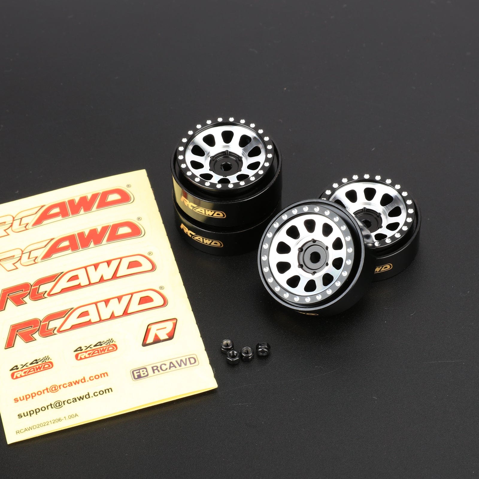 RCAWD AXIAL SCX24 Aluminum Wheels RCAWD Aluminum 1.0" Beadlock Wheel RIM for Axial 1/24 SCX24