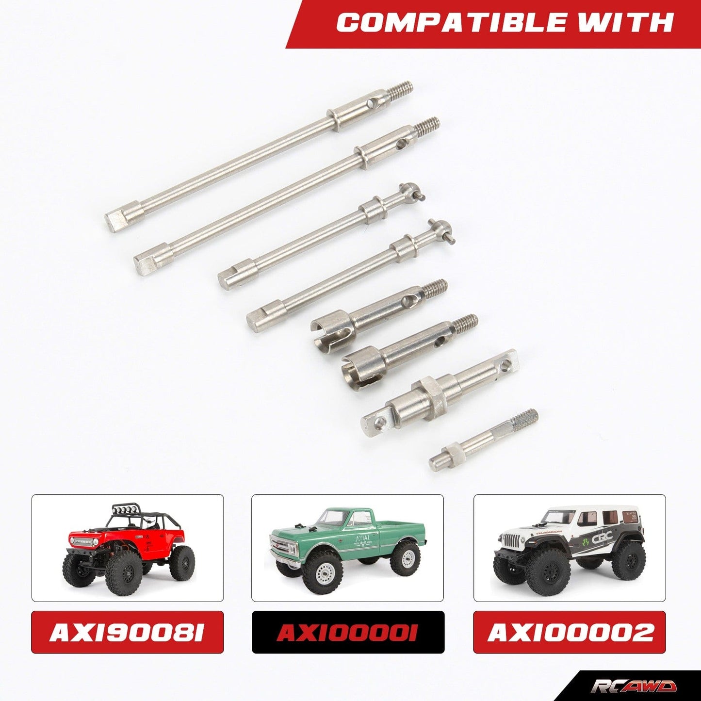 RCAWD Axial SCX24 Axles and Diff Shafts Set SCX2429S - RCAWD