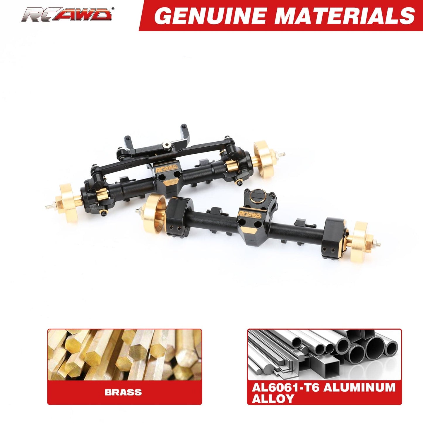 RCAWD Axial SCX24 Axles Set + 12mm Extended Counterweight Hex Axles Upgrades Set with 5g Metal Servo - RCAWD