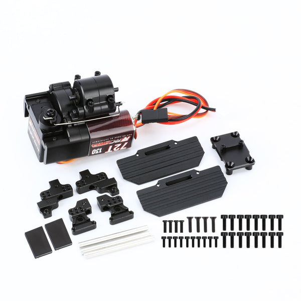 RCAWD AXIAL SCX24 Black / A Full Set RCAWD 72T 130 Motor with 2 speed Transmission Gearbox and Mounts Sets for Axial SCX24