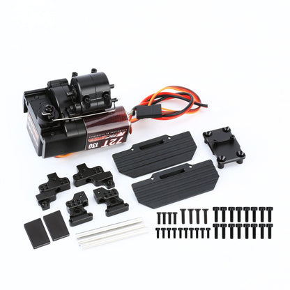 RCAWD AXIAL SCX24 Black / A Full Set RCAWD Axial SCX24 Upgrades 72T 130 Motor with 2 speed Transmission Gearbox and Mounts Set