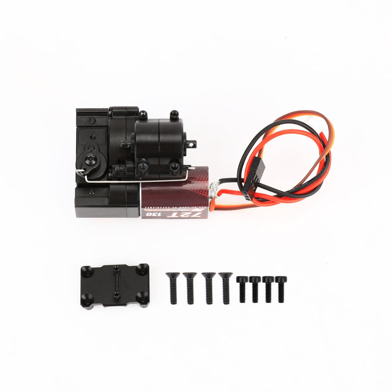 RCAWD AXIAL SCX24 Black / Only Motor & Gearbox RCAWD 72T 130 Motor with 2 speed Transmission Gearbox and Mounts Sets for Axial SCX24