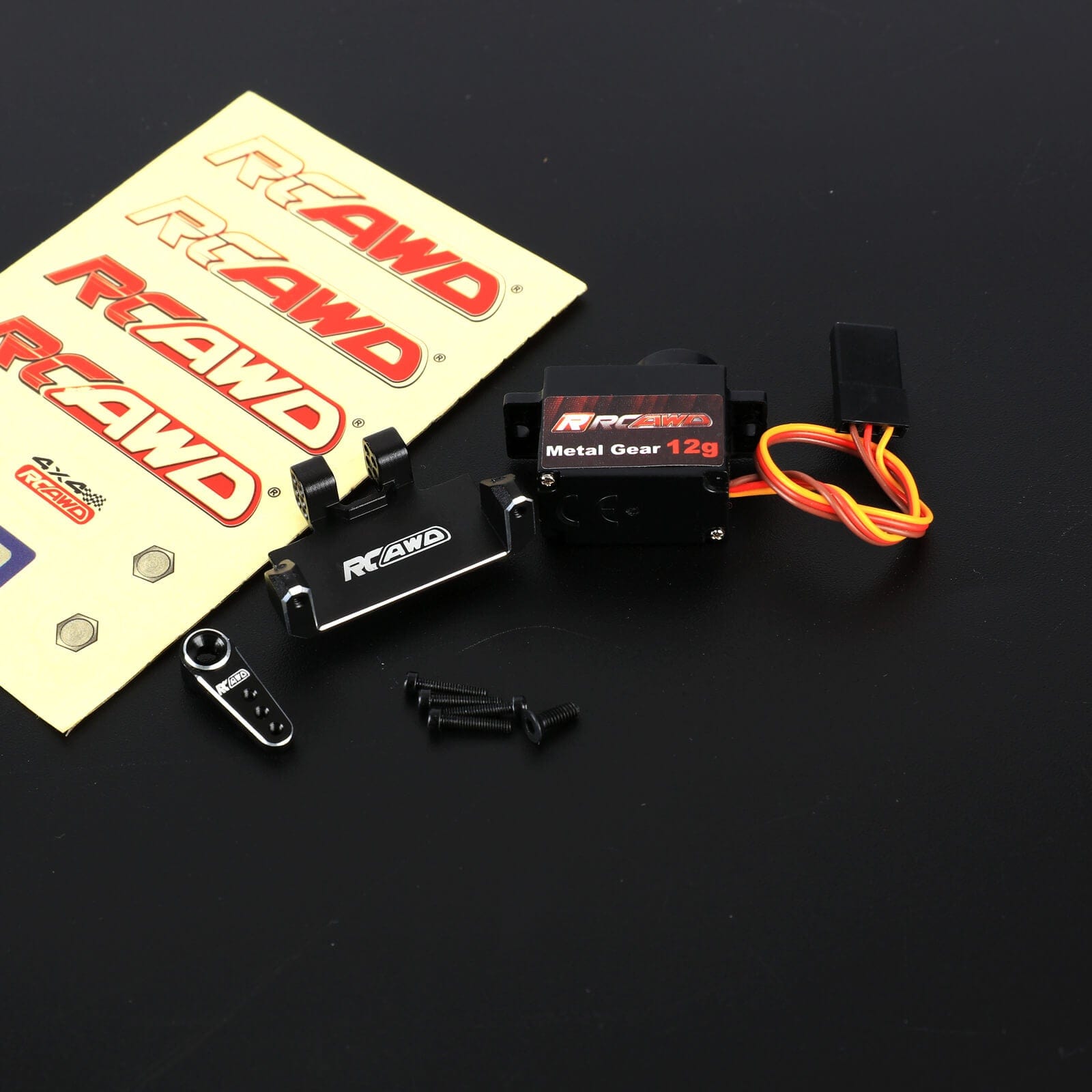 RCAWD AXIAL SCX24 Black RCAWD Axial SCX24 Upgrades 12g Metal Gear Servos Set with 15T Arm for AX24 Car