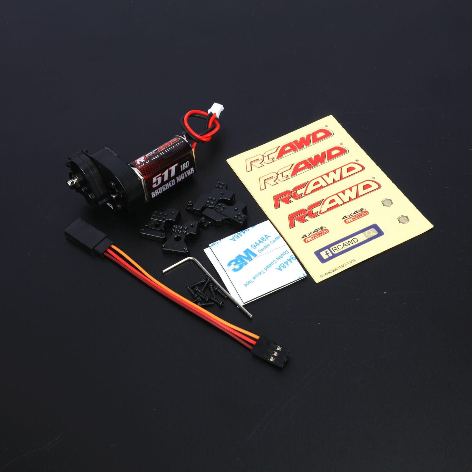 RCAWD Axial SCX24 Black RCAWD Axial SCX24 Upgrades 180 Motor 51t Speed Gearbox Modification Kit