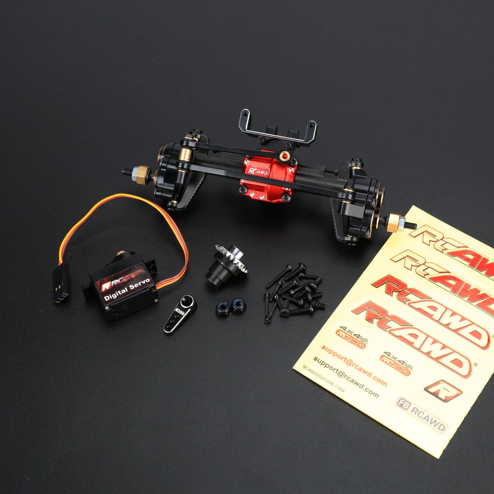 RCAWD SCX24 Front Portal Axles Set with Diff Kits and Servo set