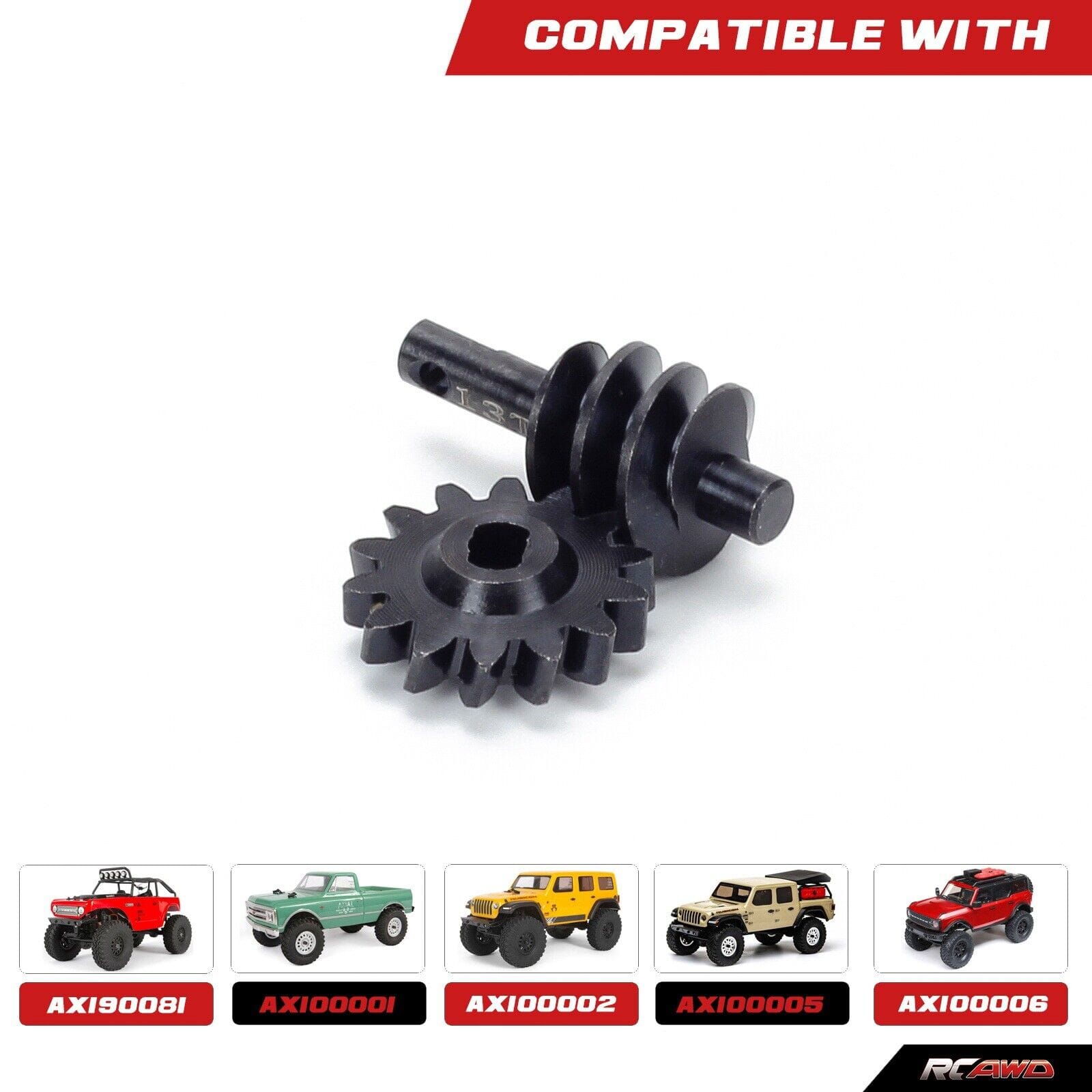 RCAWD AXIAL SCX24 Black RCAWD SCX24 overdrive gear 14T  Worm Gears Set compatiable with AX24
