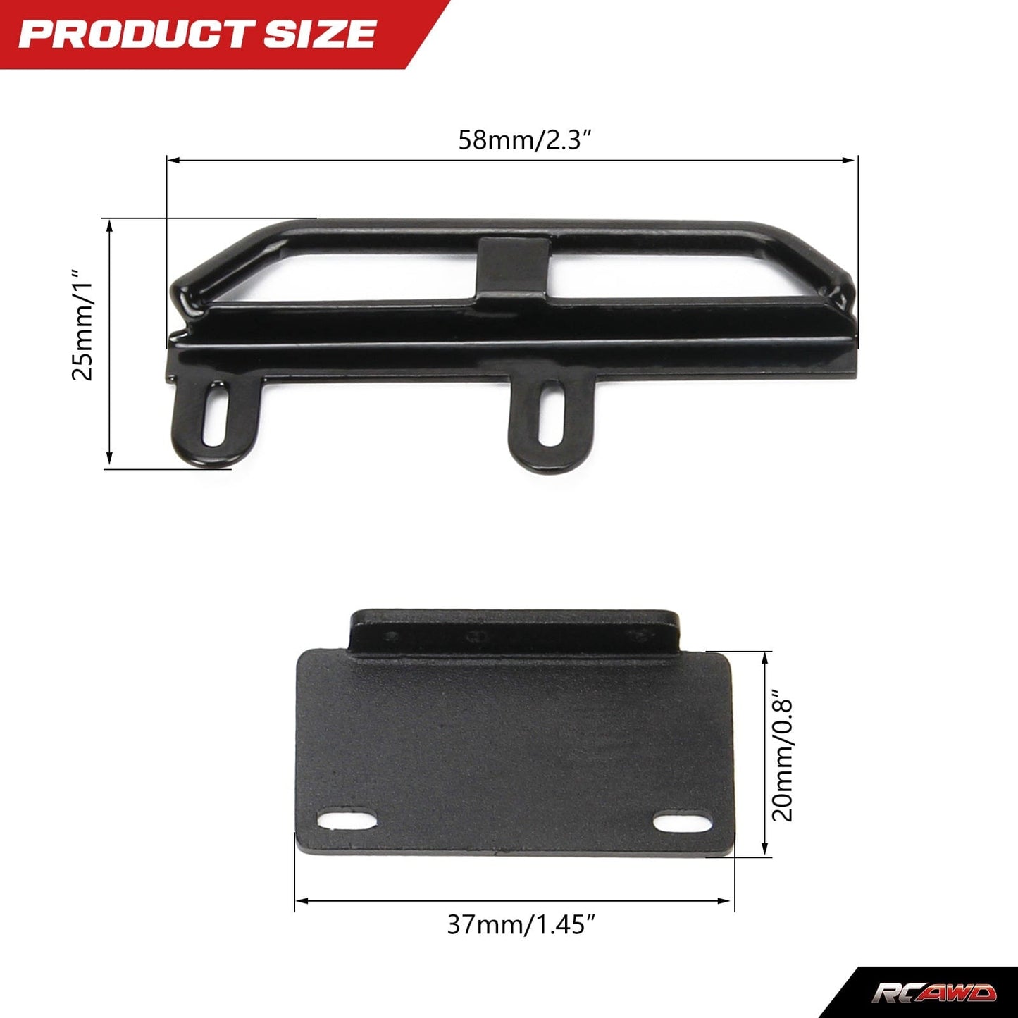 RCAWD AXIAL SCX24 Black RCAWD SCX24 Side skid plate set SCX2425BL