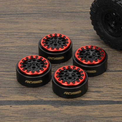 RCAWD AXIAL SCX24 Black+ Red(B) RCAWD SCX24 29g 1.0" beadlock wheel rim 26*13mm glue free with brass counterweight ring SCX2539