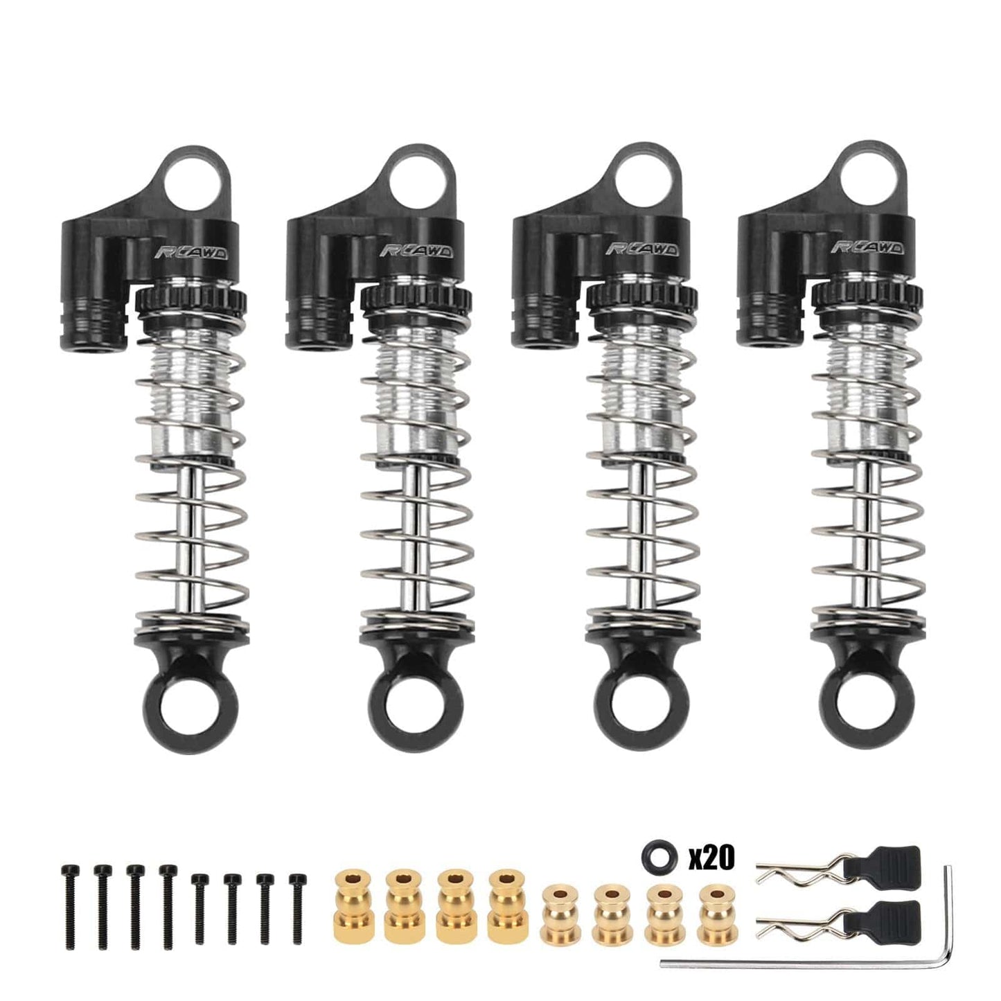 RCAWD AXIAL SCX24 Black / with soft spring RCAWD Axial SCX24 Oil Filled Type Shock Absorber Upgrade Parts