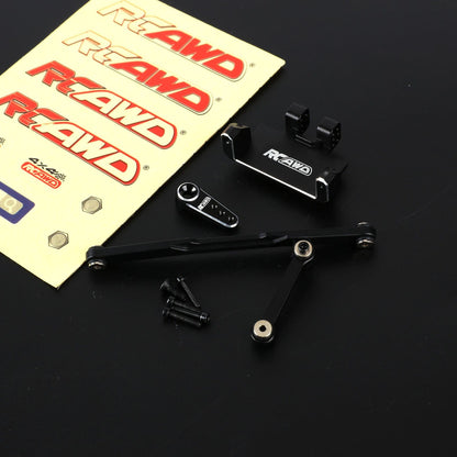 RCAWD AXIAL SCX24 Black / Without 12g Servo RCAWD Axial SCX24 Servo Upgrades Complete Set RC Servo Mounts & 12g Servo &Steering Links & 15T Servo Arm Set