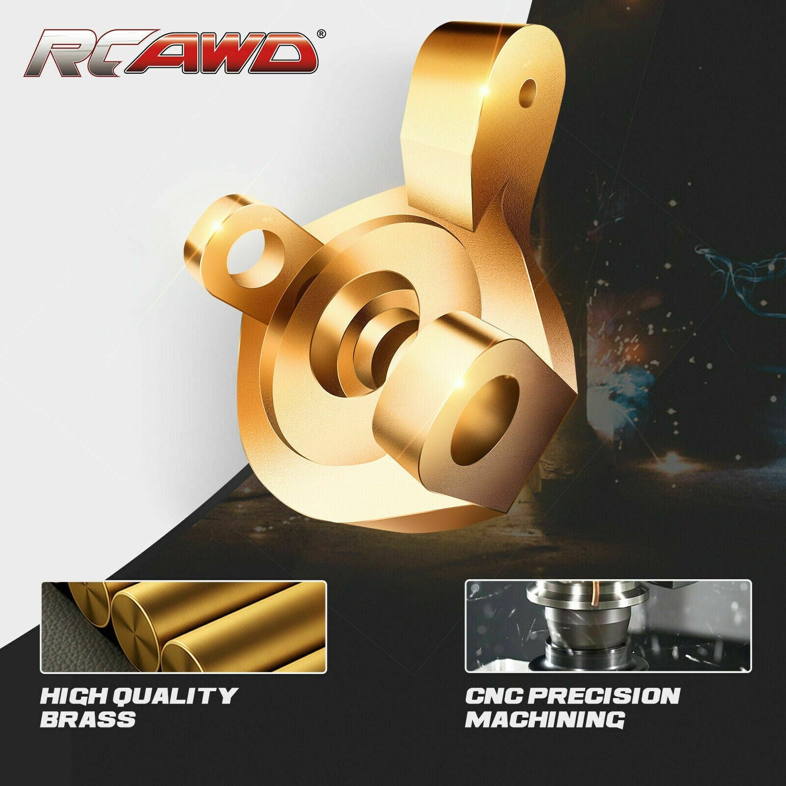 RCAWD Axial SCX24 Brass Front Steering Knuckles SCX2406 compatiable with AX24 - RCAWD